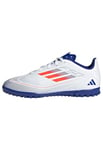 adidas F50 Club Football Boots Turf, Cloud White/Solar Red/Lucid Blue, 4 UK