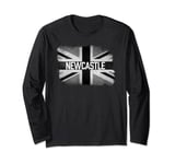 Newcastle | British United Kingdom Black & White Flag UK Long Sleeve T-Shirt