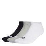 adidas Unisex Kids Cushioned Low-Cut Socks 3 Pairs, Medium Grey Heather/White/Black, 6-7 Years