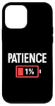 Coque pour iPhone 12 mini Batterie faible patience design Burnout Relatable Humour Fun