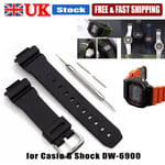 Black Silicone Watch Band Strap for Casio G Shock DW-6900 Ear Batch Needle