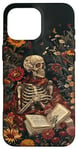 Coque pour iPhone 16 Pro Max The Reader Tarot Card Squelette Lecture Book Rat de bibliothèque