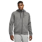 Nike Hooded Full Zip Ls Top M NK TF HD Fz, Charcoal Heathr/DK Smoke Grey/Black, DQ4830-071, 2XL