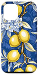 iPhone 14 Pro Italian Blue Tiles Pattern With Lemons Case