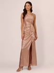 Adrianna Papell Metallic Foil Maxi Dress, Rose Gold