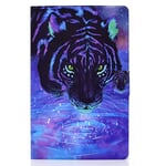 Bspring Coque étui Compatible Samsung Galaxy Tab A7 Lite 8,7 Pouces 2021 (SM-T227, SM-T225, SM-T220) Tablette Housse Cover Protection PU Cuir Folio Flip Case avec Stand et Porte-Crayon,Lion