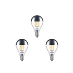 Philips - 3-pack Pære LED 4W Filament Topp Speilvendt Krone (397lm) E14