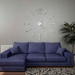 vidaXL 3D Wall Clock Modern Design 100 cm XXL Silver