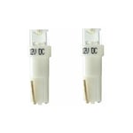 2x ampoule led 12V T5 W2x4,6d blanc voiture moto camion tracteur remorque éclairage universel lumière