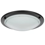 Plafonnier E27 42W GoodHome Hubaa noir mat H.8 x Ø29 cm