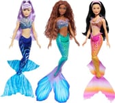 Mattel Disney The Little Mermaid Ariel Sisters Doll Set with 3 Fashion Mermaid Dolls, Includes Mala, Karina, and Ariel, HND29