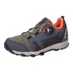 adidas Terrex Agravic BOA RAIN.RDY Trail Running Shoes, Olive strata/Orange/Wonder Beige, 5 UK