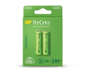 Gp Batteries B2123, Aa, Nickel-Metallhydrid (Nimh), 1,2 V, 2 Styck, 1300 Mah, Grön