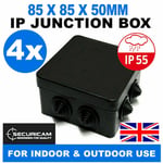 4x Ip55 Grey/black Ip Terminal Junction Boxes Weatherproof Cable Outdoor Cctv