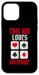 Coque pour iPhone 12 mini This Kid Loves Solitaire Card Game Enthusiast -