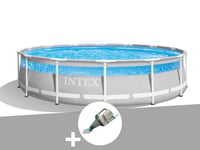 Kit piscine tubulaire Intex Prism Frame Clearview ronde 4,27 x 1,07 m + Aspirateur
