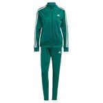 adidas Femme Essentials 3-Stripes Track Suit, Collegiate Green/White, L