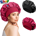 2Pcs  Satin  Bonnet  Silk  Bonnet  for  Curly  Hair ,  Hair  Bonnet  Silk  Hair