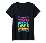 Womens Pool Party Squad Memories made At The Pool Last A Lifetime V-Neck T-Shirt