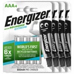 16 X Energizer Rechargeable Piles AAA Batterie Recharge Extrême Nimh 800mAh HR03