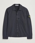 Stone Island Old Effect Garment Washed Zip Overshirt Navy Blue