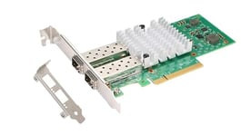 QSFPTEK 10G Carte RéSeau Ethernet, 2*SFP Port PCI-E Carte RéSeau Serveur avec Chipset Broadcom BCM57810S, Adaptateur Ethernet 10gbit/S, Carte RéSeau Wan Mei LAN pour en Windows Server/Linux/Vmware