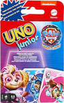 Mattel Games UNO Junior La Pat’ Patrouille : La Super Patrouille Jeu de Cartes pour Les soirées en Famille avec 3 Niveaux de difficulté, Entre 2 et 4 Joueurs, HPY62