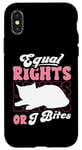 Coque pour iPhone X/XS Feminist Cat Lover Equal Rights I Bites Funny Feminism Meme