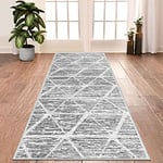 Tinyboy-hbq Tapis de Cuisine antidérapant Lavable Tapis Cuisine Long Doux Gris Tapis Cuisine Devant evier pour Chambre à Coucher couloirs Salon Cuisine (Ivoire/Gris, 80 x 200 cm)