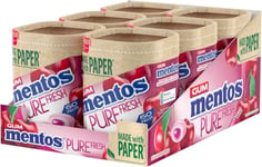 Mentos Pure Fresh Cherry Flavour, Sugar Free Chewing Gum With Xylitol - 6 x 50 Pieces