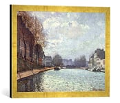 Kunst für Alle 'Image encadrée de Alfred Sisley Vue du Canal Saint-Martin, Paris, d'art dans Le Cadre de Haute qualité Photos Fait Main, 60 x 40 cm, Or Raya