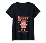 Womens Happy Valentine's Day To My Wonderful Wife V-Neck T-Shirt