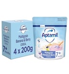 Aptamil Multigrain Banana & Berry Porridge Baby Food Cereal, 7+ Months, 200g (Pack of 4)