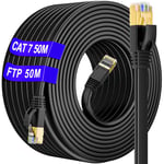 Cable Ethernet 50m Cat 7 Câble RJ45 50m Blindé à l'extérieur Intérieur Utilis...