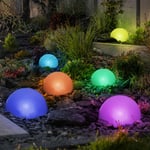 Lampe solaire boule changeante de couleur lampe de prise extérieure hémisphère décoration de jardin solaire, blanc, 5x led rvb colorées, DxH 15x19