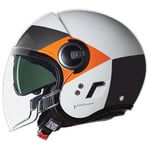 Nolan N21 Visor Casque Unisexe, Blanc, Noir, Orange, m