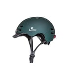 Urban Prime Urban Helmet Casque de Protection avec lumière Avant et arrière, visière Adulte, pour vélo, e-Bike et Trottinette électrique Mixte, Vert, L