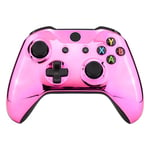 eXtremeRate Chrome Pink Edition Front Housing Shell Faceplate for Xbox One S & Xbox One X Controller (Model 1708)