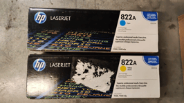 Genuine HP 822A Cyan + Yellow Toner Cartridges - FREE UK DELIVERY - VAT included