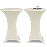 Torana - Housse de table ø 80 cm Crème extensible 2 pcs