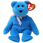 TY Teddy II Bear Blue Original Beanie Babies Regular - Soft Plush Toy for Kids, 