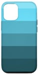 Coque pour iPhone 12/12 Pro Palette de rayures bleu turquoise menthe minimaliste moderne