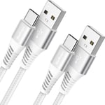 Câble Usb C[1m+2m /Lot De 2],3a Chargeur Type C En Charge Rapide Nylon Tressé Câble Chargeur Pour Samsung Galaxy S20 S21 S22 S23 S24 Plus Ultra A53 Iphone 15 Plus Pro Max Redmi Note 11 Pro 10 9