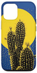 Coque pour iPhone 13 Cactus jaune motif plante bleue