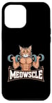 Coque pour iPhone 12 Pro Max Meowscle Gym Cat T-shirt d'entraînement amusant pour les amoureux des chats