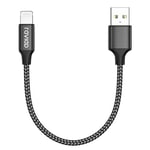 Câble Iphone Court 30cm Chargeur Iphone, [Certifié Mfi] Nylon Cable Lightning Charge Rapide Compatible Avec Iphone 13 12 11 Pro Max Mini Xr Xs X 8 7 6 Plus 6s 6 Se 5 5s 5cnoir