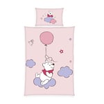 Herding Disney Winnie l'ourson Parure de lit réversible en Coton renforcé avec taie d'oreiller de 40 x 60 cm et Housse de Couette de 100 x 135 cm avec Fermeture éclair