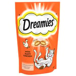 Dreamies Cat Treats, Tasty Snacks with Tempting Chicken, 8 Pouches of 60 g