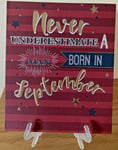 Born In September Birthday Card Male - Foil - Premium Quality - Cherry Orchard