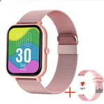 Xiaomi Call Smart Watch Women Custom Dial -Älykello Android Ios:Lle Vedenpitävä Bluetooth-Musiikkikello Full Touch -Kello_Mesh belt pink